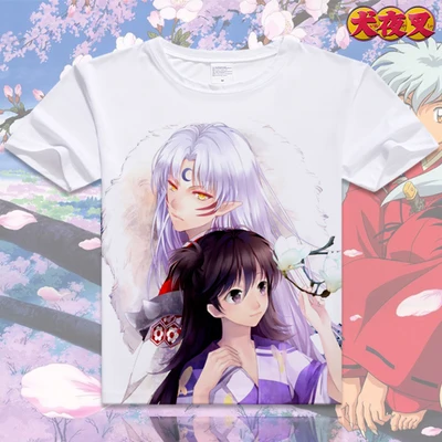 Аниме унисекс Топы Тройник Inuyasha футболка аниме Sesshoumaru короткий рукав Футболка Moneca Stori дышащие мужские и женские футболки - Цвет: 011   as picture