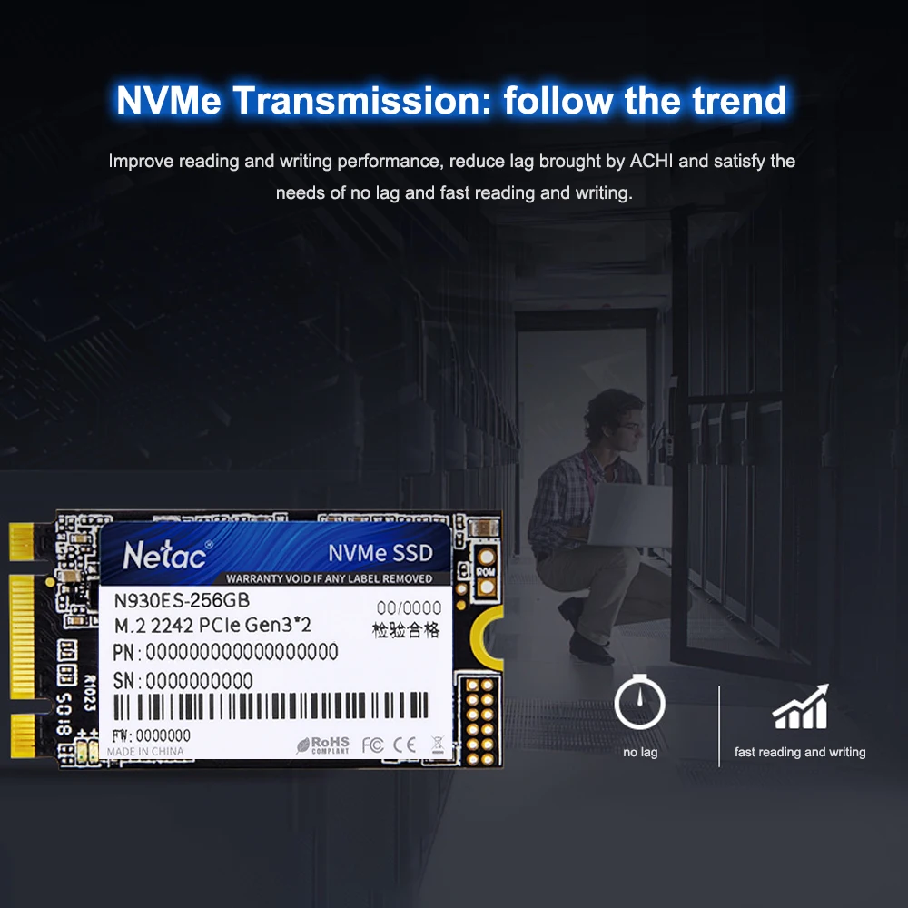 Netac N930ES M.2 2242 SSD 128 ГБ 256 512 NVMe Gen3* 2 PCIe 3D MLC/TLC NAND флэш-накопитель Внутренний твердотельный накопитель для ПК компьютер