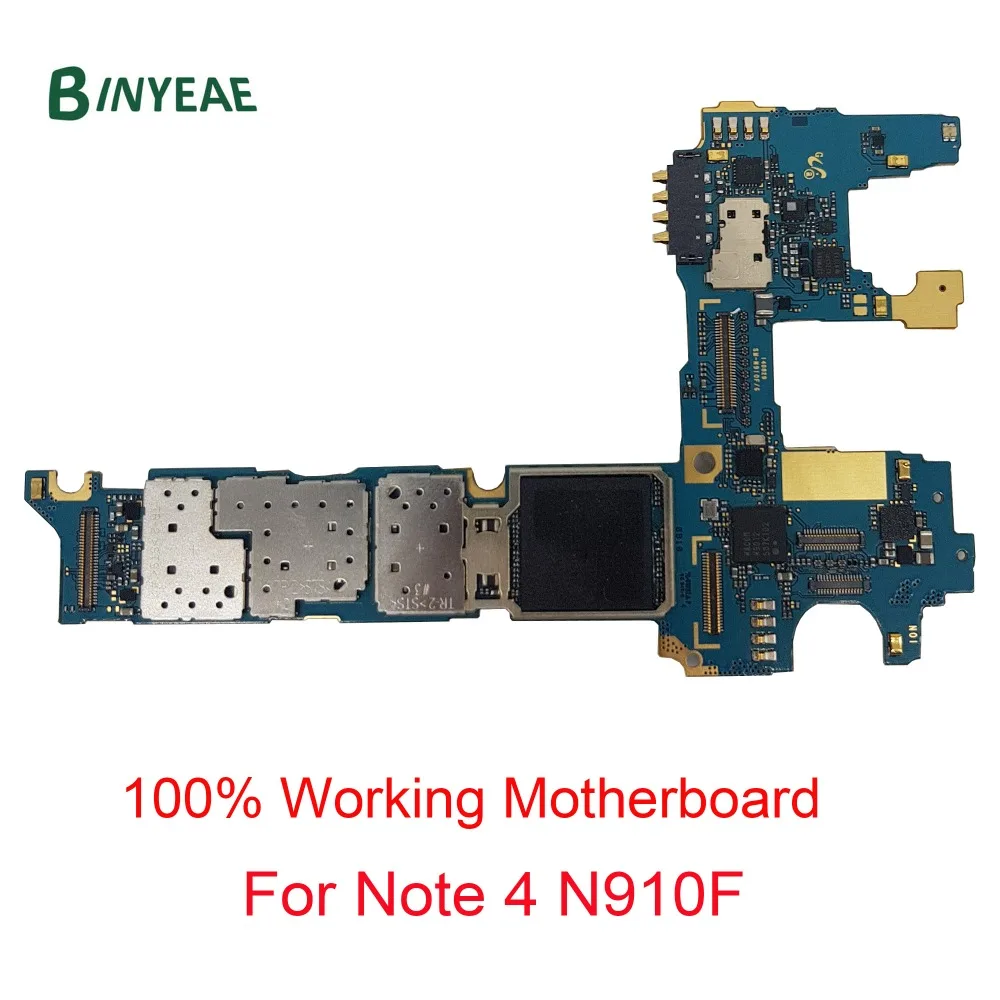 

BINYEAE Replacement For Samsung Galaxy Note 4 N910F Unlocked Main Motherboard Clean Imei 32GB Testing Good