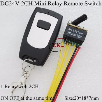 

DC24V Small Remote Switch NO COM NC 1 Relay 2CH 2A Contact Wireless Switch 433 radio control system 2CH on off at the same time