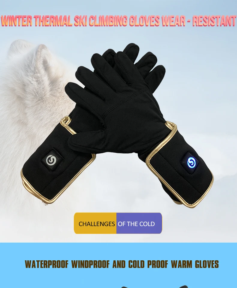 Теплые зимние перчатки с подкладкой для езды на велосипеде, катания на лыжах, рыбалки, спорта на открытом воздухе, 3-6 часов, нагревание батареи, перчатки с сенсорным экраном, 2200 мАч