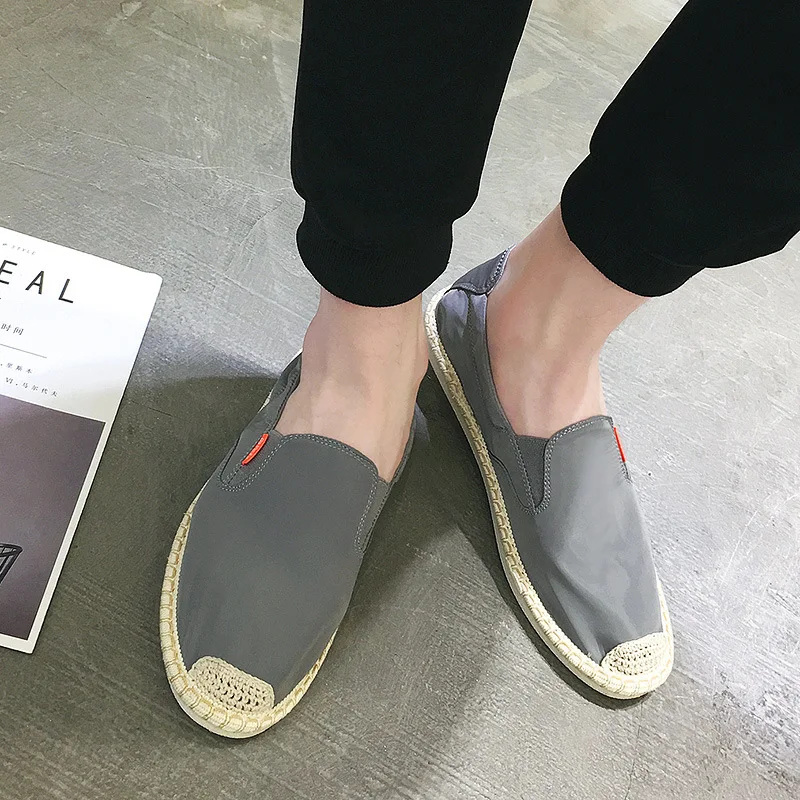 

2019 Men Casual Canvas Shoes Flat Breathable Male Summer Lazy Shoes Brand Driving Shoes Espadrilles Men Loafers Chaussure Homme