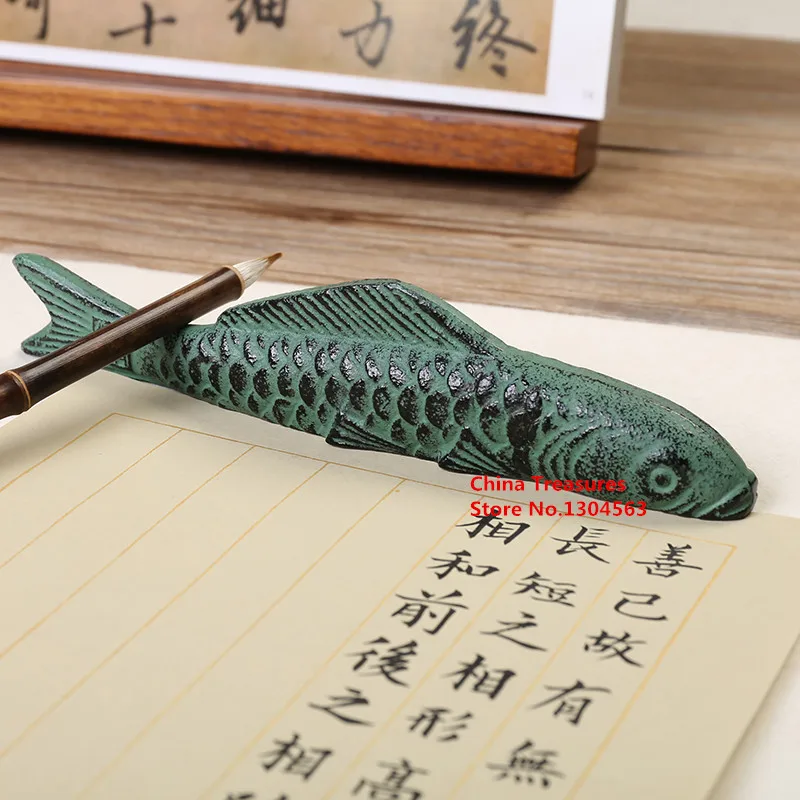 Чугунная китайская бумага вес Китайская каллиграфия ручка китайская живопись бумага вес Карп Рыба