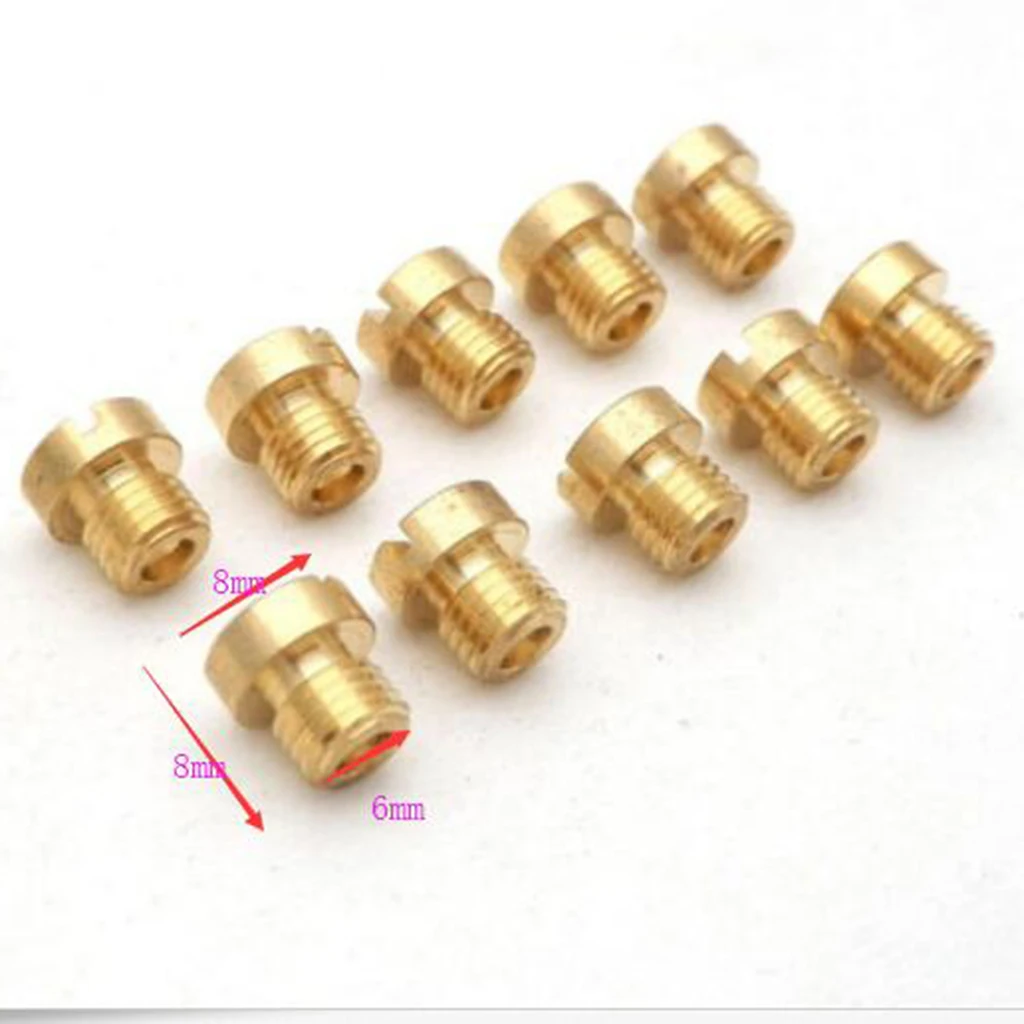 M6 Thread 6mm Motorcycle Carburetor Main Jet Kit Set Slow/Pilot Jet Main Injectors Nozzle for Carb Carburetor 98-130 10 Size