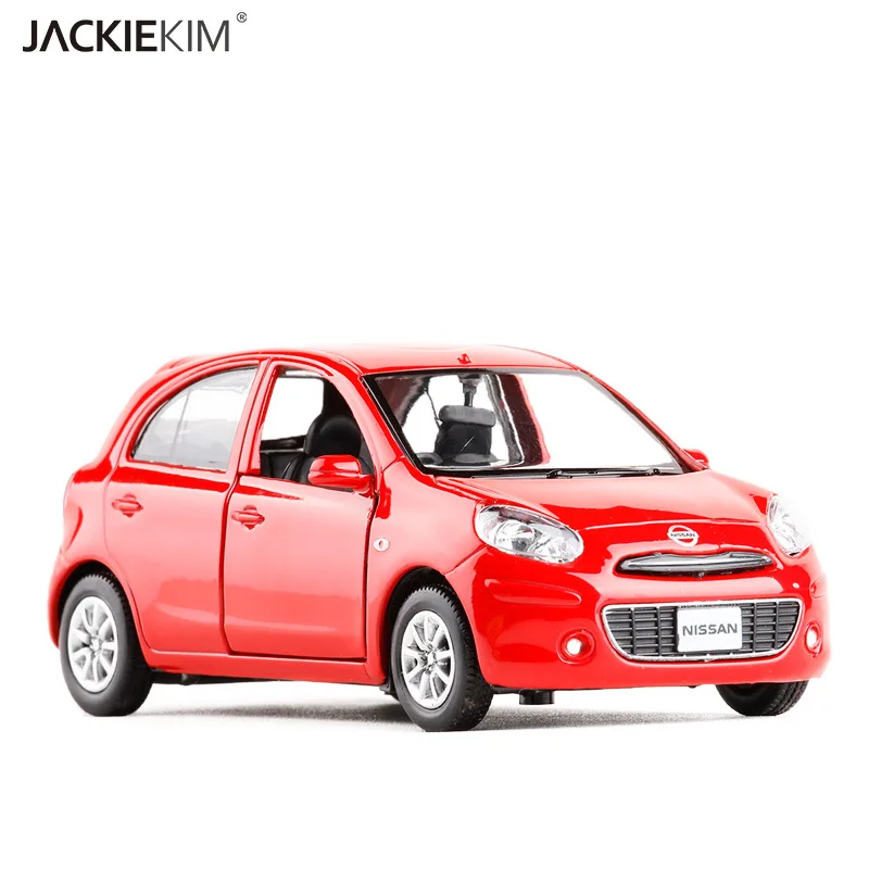 UNI 1/36 масштаб оттягивающийся автомобиль игрушки Япония Nissan March литой металлический автомобиль модель игрушки для детей/подарок/Дети - Цвет: Красный