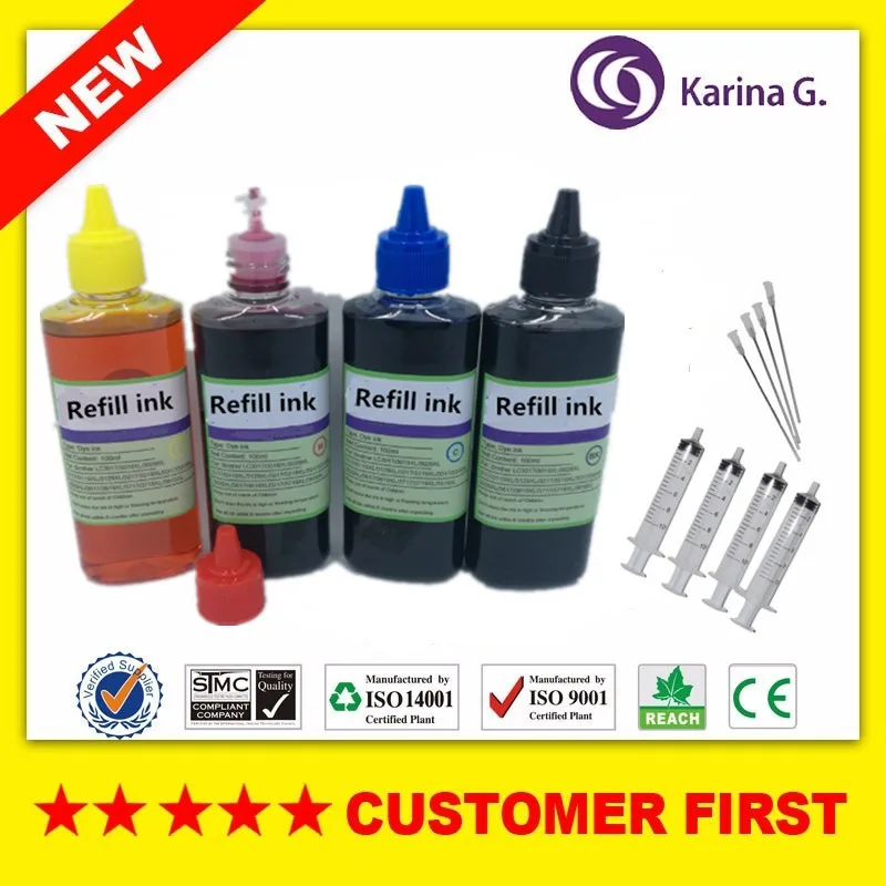 Краска для заправки чернила Brother LC3019 LC3017 LC3029 LC3219 LC3217 LC3119 LC3319 LC3329 LC3619 LC3617 чернильных картриджей или система непрерывной подачи чернил