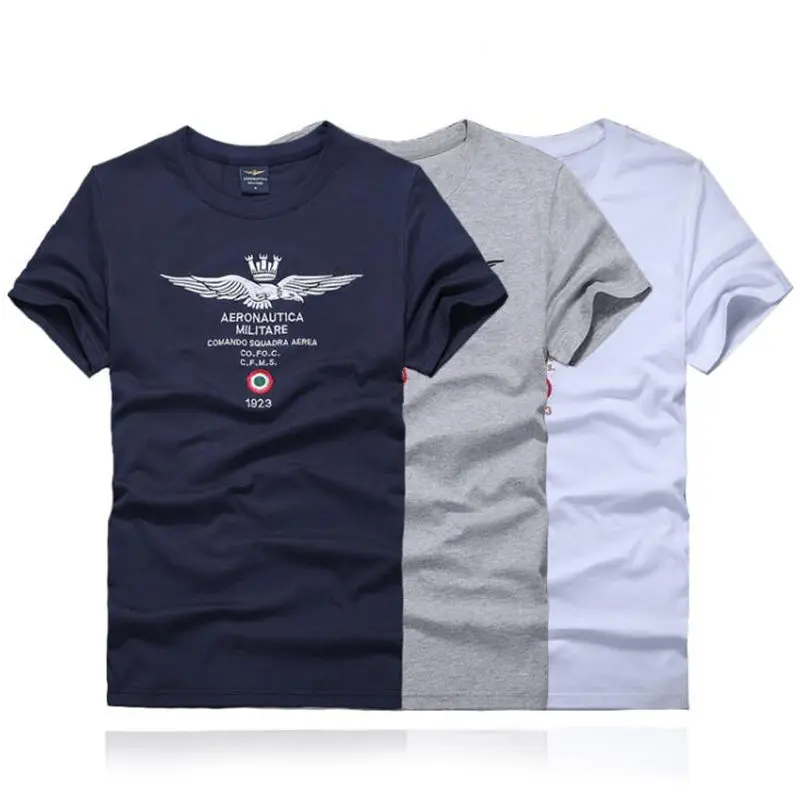 

The new fashion fitness embroidery aviation army men's clothing is the famous brand of air force one round collar T-shirt men's