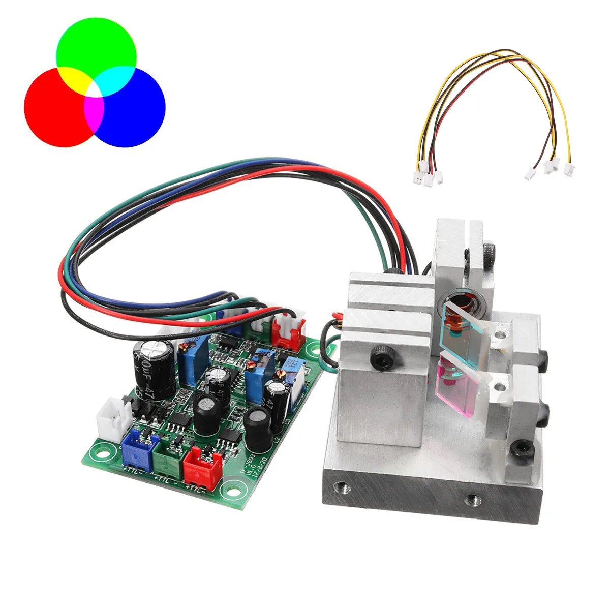 

White Laser Module RGB 300mW 638nm+520nm+450nm With TTL Driver Board Modulation Temperature Protection Precision Science