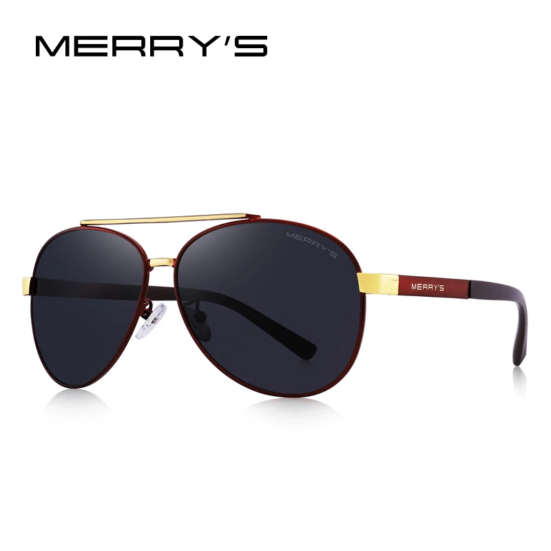MERRYS дизайнерские мужские классические солнцезащитные очки пилота авиационная оправа HD поляризованные солнцезащитные очки для мужчин для вождения UV400 защита S8628N - Цвет линз: C05 Red Black