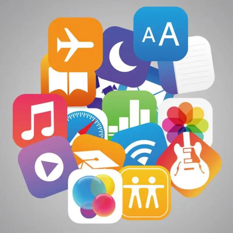 51Pcs/Lot PVC Waterproof APP For American Apple Logo For Laptop Trunk Skateboard Fridge Phone Decal Car-Styling Toy Sticker