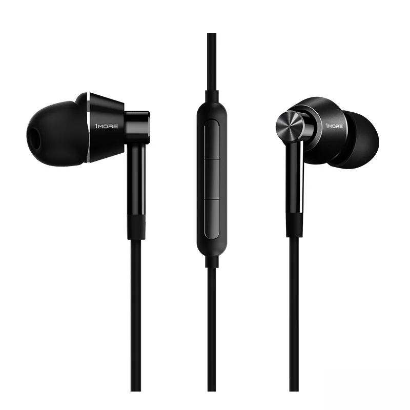 1 БОЛЕЕ Тройной Водитель LTNG Наушники-Вкладыши Наушники для Телефона HIFI Гибридный Наушник Наушники с Микрофоном и Пультом Дистанционного Управления для iOS iPhone E1001L Фу - Цвет: Черный