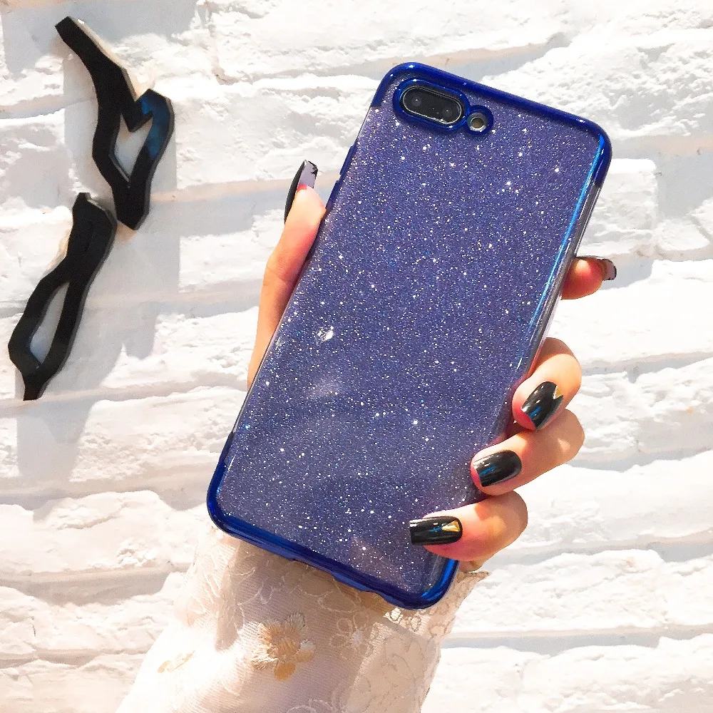 

Glitter Bling Phone Cases for Huawei Mate 20 Lite X P Smart 2019 Plating Soft TPU Case on Honor 8X 7A 7C 10 9 P30 P20 Pro Lite