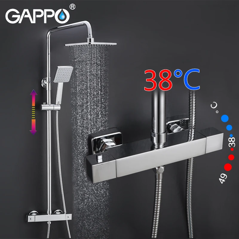 GAPPO система для душа авто термостат контроль смесители водопад смеситель ванны