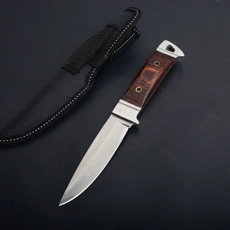 san jia K90 fixed blade knife wood handle stainless steel outdoor camping hunting survival pocket edc tools  (4)