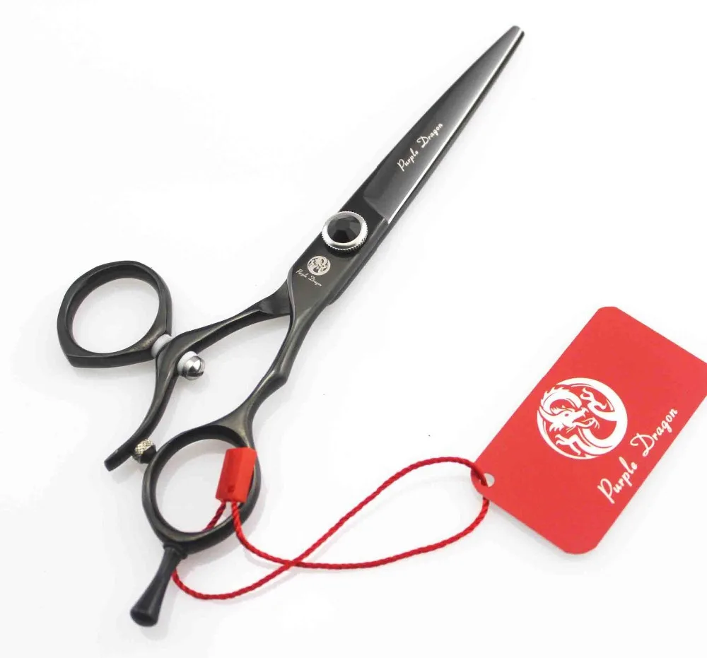 

FAST Shipping! professional hairdressing hair cutting scissors 6 inch 440C Rotate handle black powder coating barber salon shear