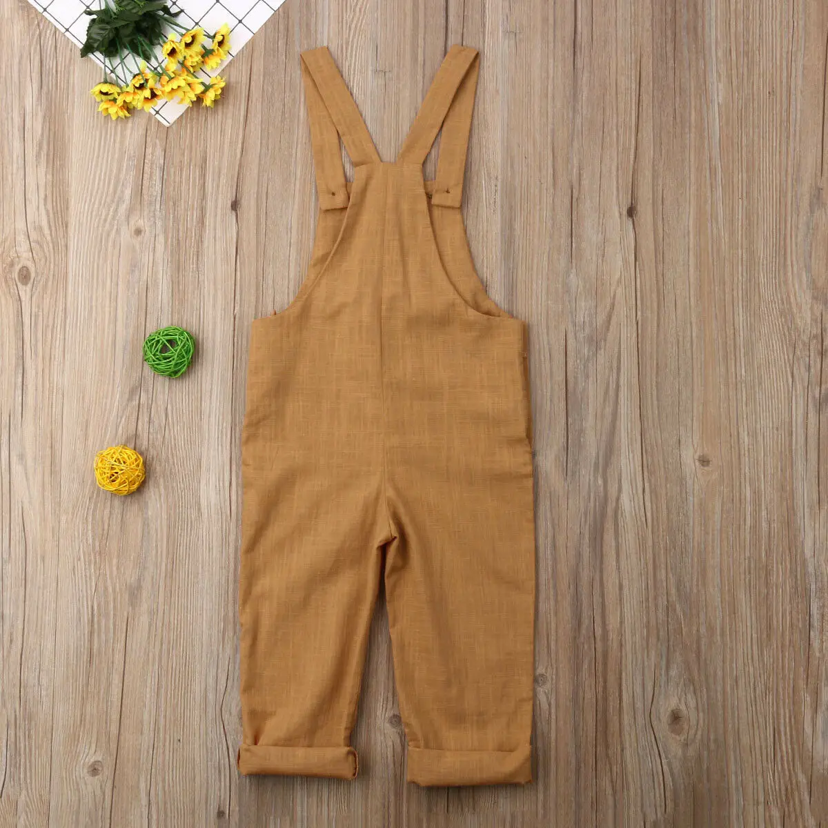 Baby Summer Clothing Linen Toddler Kid Girl Overalls Romper Jumpsuit Clothes Suspender Pants Solid Outfit 0-3T