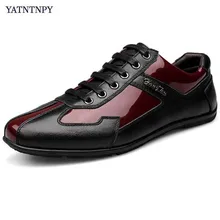 Yatntnpy Повседневное Мужская обувь из натуральной кожи мужские кроссовки, высокое качество Плоские Брюки Обувь плюс небольшой/большой Размеры мужские мокасины