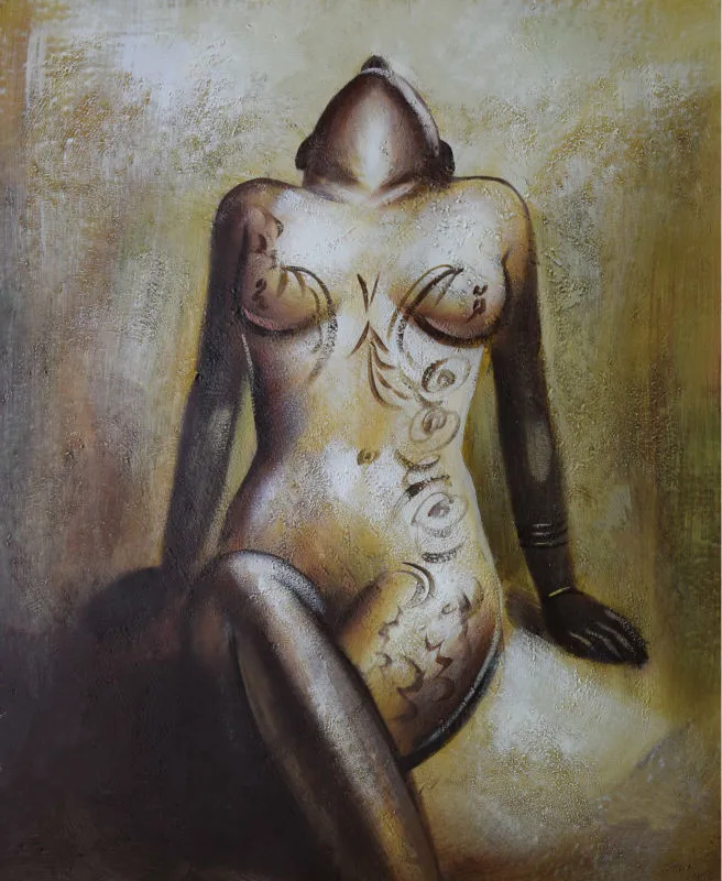 Black naked oil painting woman porno