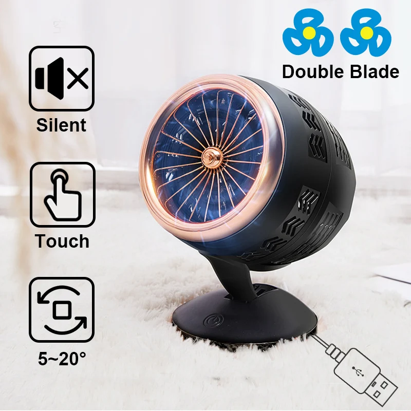 

USB Mini Fan Air Conditioner Fans Humidifier Double Bladed Turbo Fan Purifier Office Study Room Air Cooler Second Gear