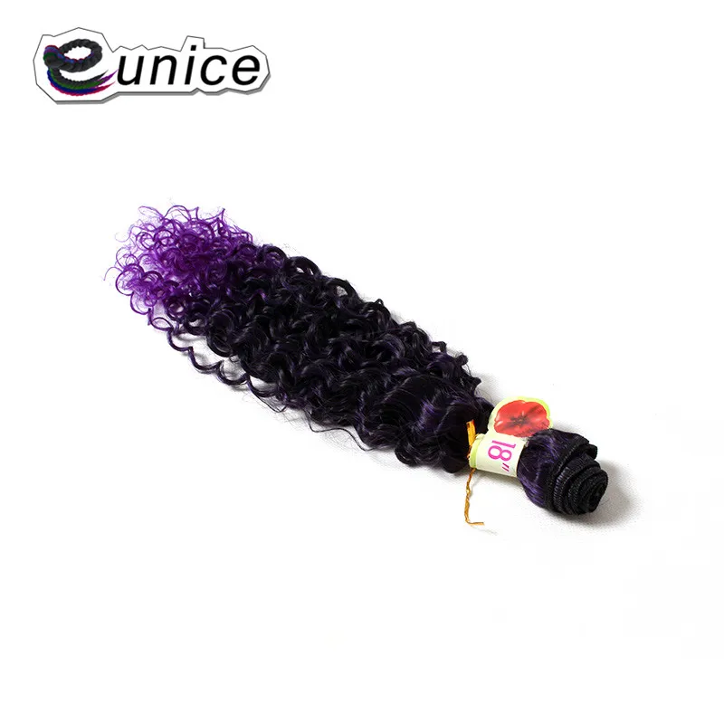 Ombre Jerry Curly Synthetic Hair Weave Bundles Colored Sew in hair Extensions  (60)