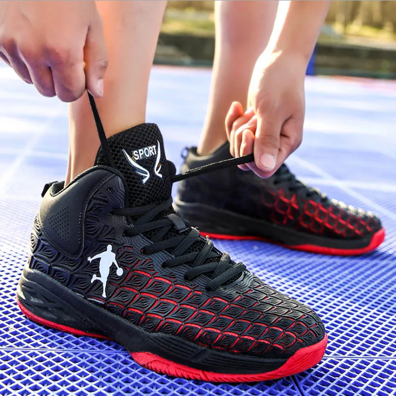 Zapatos De Baloncesto De los hombres al aire libre amortiguación antideslizante zapatos De alta calidad Negro Azul Rojo Sport Sneackers Zapatillas De Baloncesto Zapatos De Baloncesto De los hombres al aire libre amortiguación antideslizante zapatos De alta calidad Negro Azul Rojo Sport Sneackers Zapatillas De Baloncesto