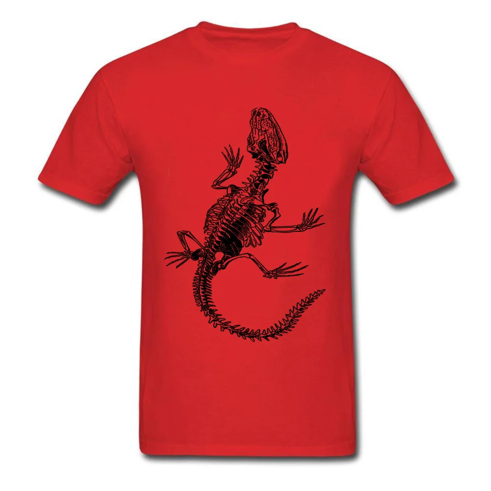 Printing Printed Summer 100% Cotton Round Collar Man T Shirt Casual Tee Shirt Prevailing Short Sleeve T-Shirt Top Quality Lizard by EncycloArt Reptile Skeleton Anatomy red