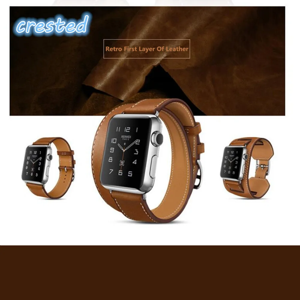 

Leather strap for Apple watch band 42mm 38mm iwatch 4 band 44mm 40mm 3 Model bracelet belt watchband for Apple watch 4 3 2 herme