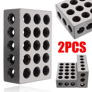 

2Pcs/Set Hardened Steel Ultra Engineers Blocks Precision Silver 0002" 1" x 2" x 3" For Milling Tool