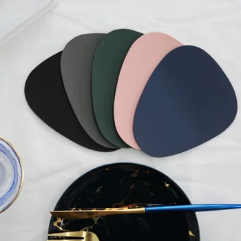 

1pc Table Mat PU Leather Coaster Dish Bowl Holder Pad Water-Resistant Heat Insulation for Kitchen Placemat Dining Table