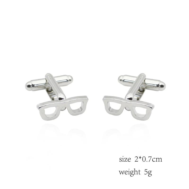 Luxury-Glasses-Tie-Clips-Cufflinks-For-Mens-High-Quality-Silver-Spectacles-Men-French-Shirt-Cuff-Link (5)