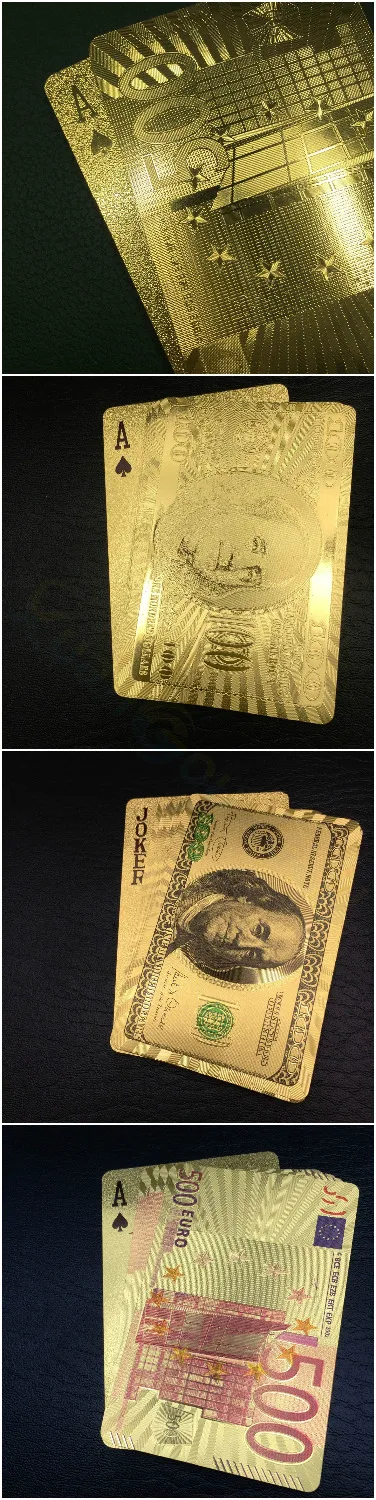 Водонепроницаемые пластиковые игральные карты в стиле статуи Свободы золотые
