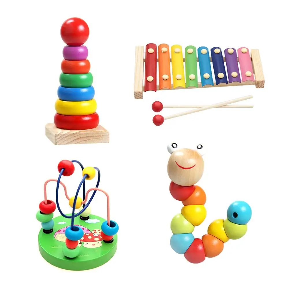 spesifikasi 4 Pcs sets Rainbow Pembelajaran Anak Usia Dini Mainan Pendidikan Kartun Kayu Piano Musik Mainan 8 Catatan Gambang untuk Bayi 0  3 Tahun