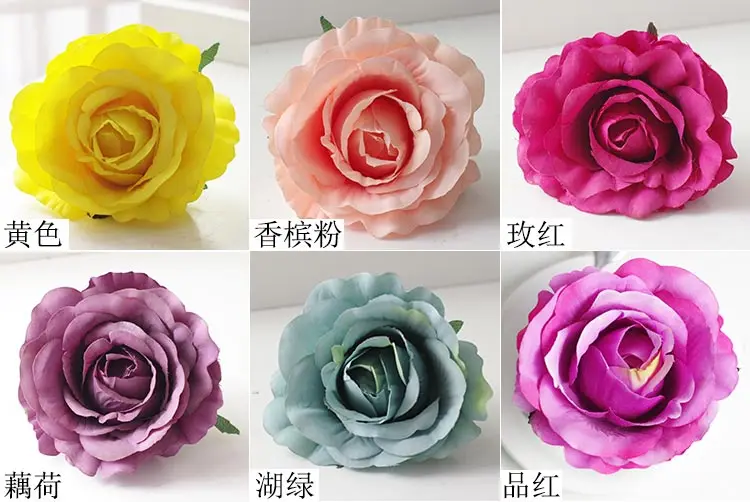 Artificial & Dried Flowers 50pcs/Lots 12cm Large Artificial Roses Flower Heads DIY Wedding Wall Arch Flowers Valentine's Day Party Decoration Fake Flowers dried flower wreath