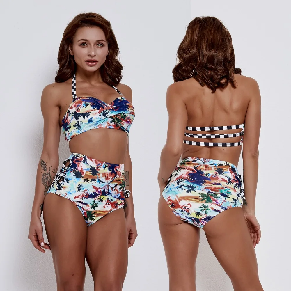 

A&J Two Piece Swimsuit Swimming Suit Swimwear Women Push up Bikini set Triangle ANH 9502