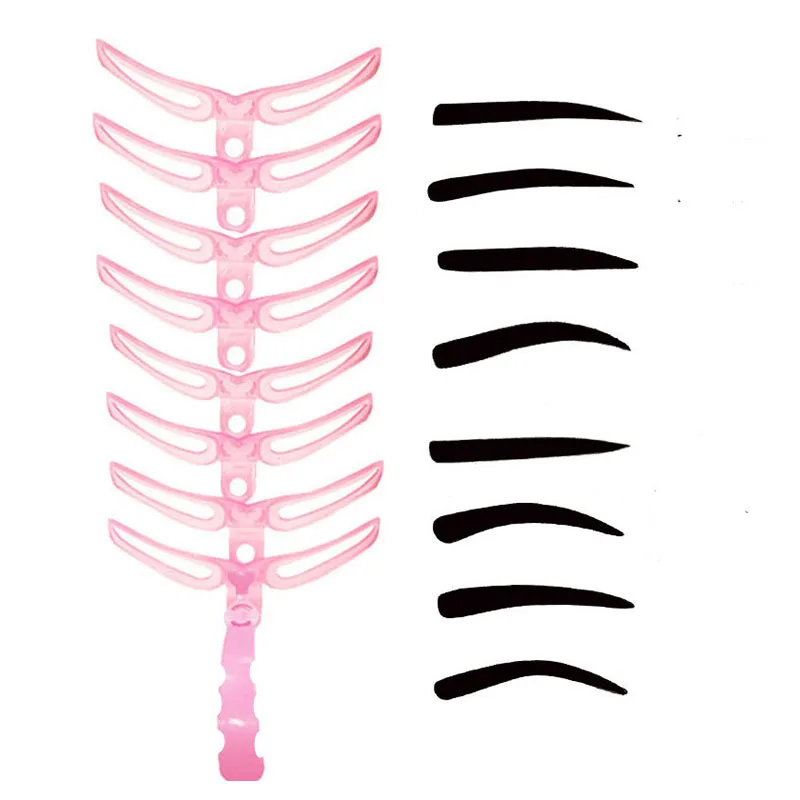 Eyebrow Stencils 8pcs/set Fashion different Eyebrow Shaper Model Makeup Beauty Tool Drawing Guide Template AC067 makeup tools,eyebrow stencil tool,eye makeup tools