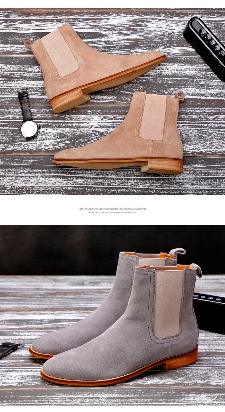 Men's Boots Casual Men Shoes Winter Mid-Calf Chelsea Boots Men Boot Genuine Leather Ankle Autumn Men Winter Boots Big Size 45-48 (4)