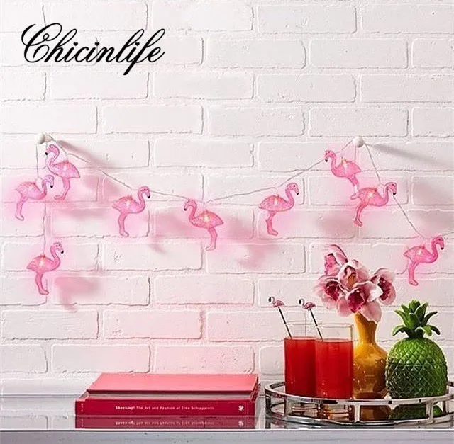 

Chicinlife 10pcs/set Flamingo/Pineapple LED string Night light String Lamp DIY Unicorn Banner Wedding decoration Party Supplies