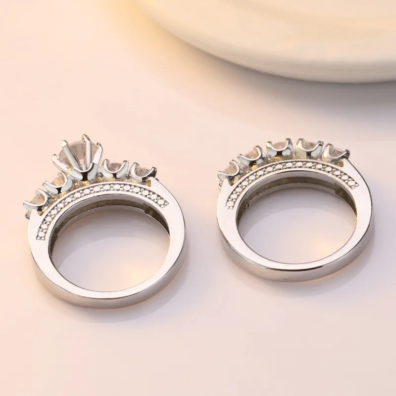 S925 Серебряное кольцо с бриллиантами, модный набор, Bizuteria diamond Anillos, свадебные брендовые наборы, Серебряное 925 ювелирное изделие для женщин, Bizuteria кольцо