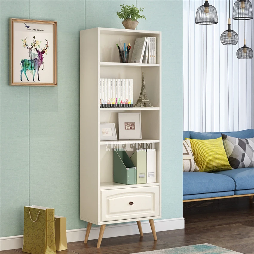 4 Layer Wooden Bookshelf Simple Solid Wood Bookcase