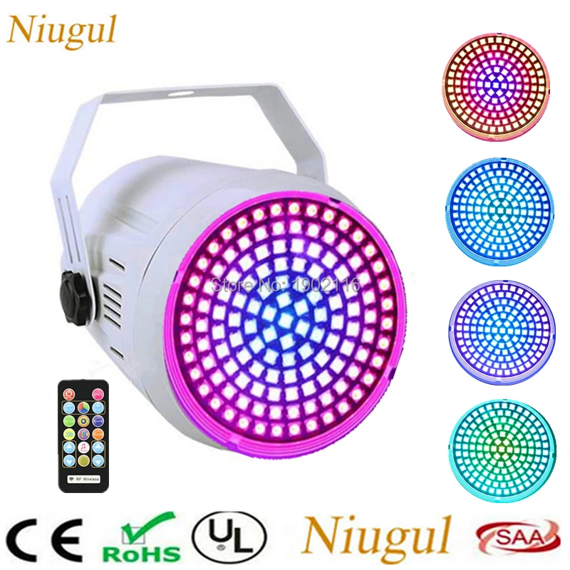 

With IR Control RGB Strobe Light 25W 127 LEDs Stage Effect light DMX512 Auto Sound Activated DJ Disco Party Flash Stage Lights