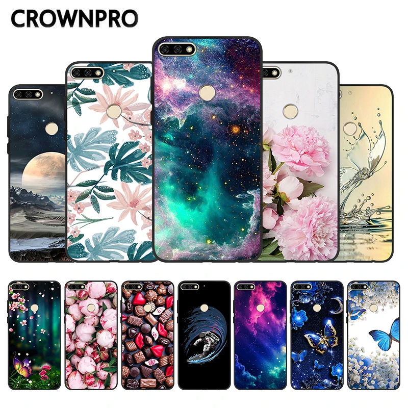 

Honor 7A 5.7 Inch Case Huawei Honor 7A PRO AUM-L29 Black Case Silicone TPU Phone Back Cover 5.7" Honor 7A PRO With Fingerprint