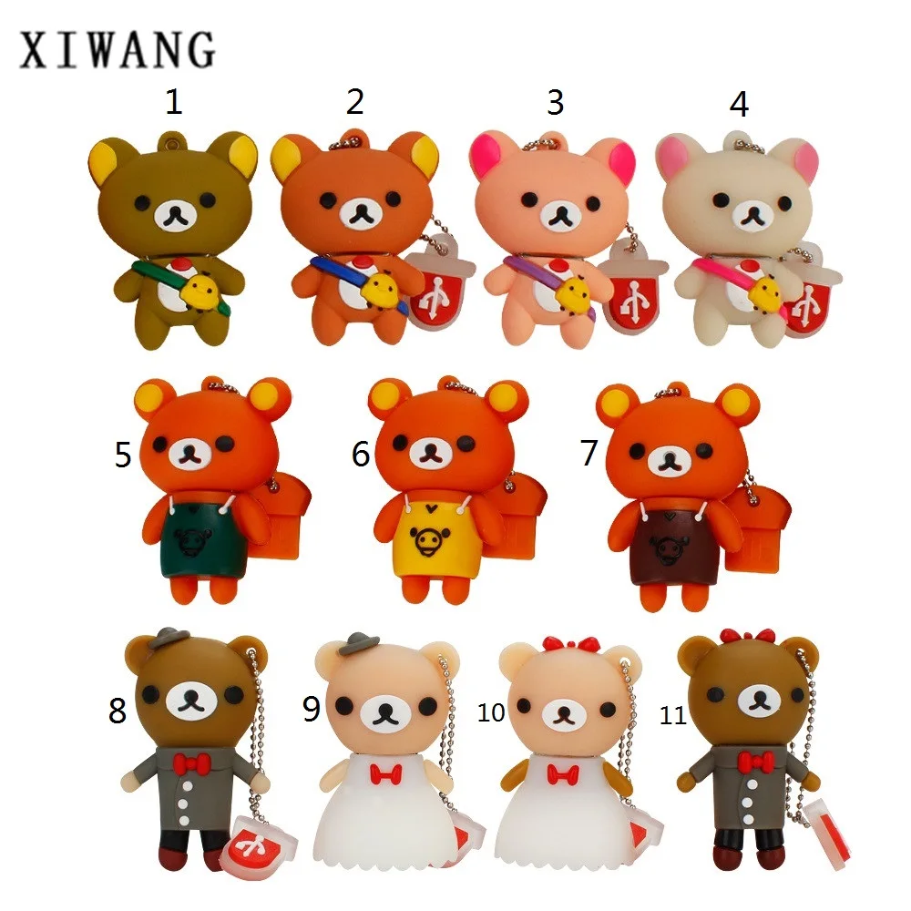 

USB flash drive 128gb cartoon wedding bear usb 2.0 4GB 8GB pendrive 16GB pen drive 32GB 64GB usb memory stick cute wedding gift