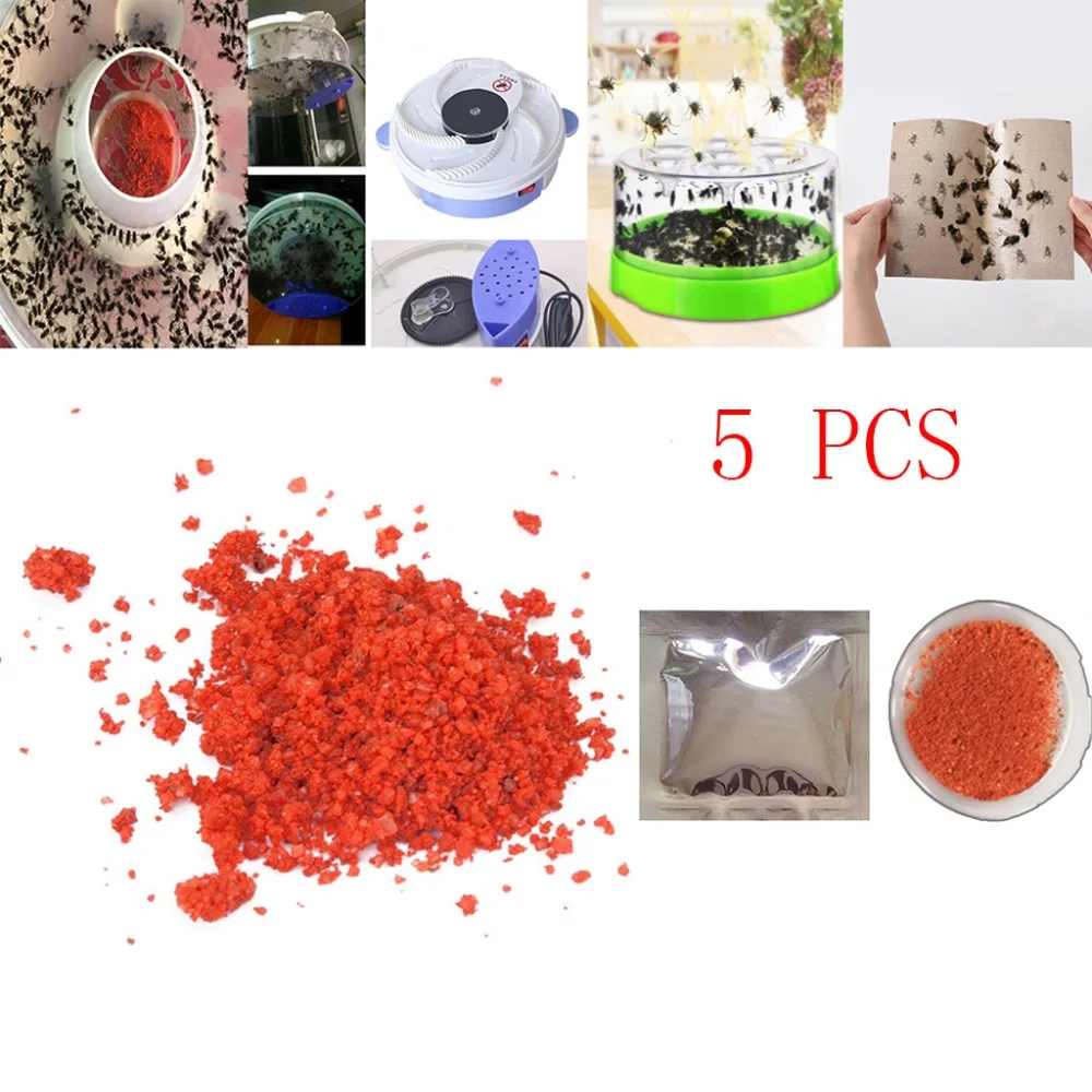 

Flies Pest Control Baits Lures 5PCS Mosquito Fly Attracting Bag Flycatcher Practical Convenient Odorless Bait q90321