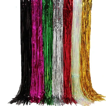 

100*200cm 3pcs/lot Colorful Fringed Curtain Ribbon Streamers Shiny Curling Banner Wedding Happy Birthday Party DIY Decorations