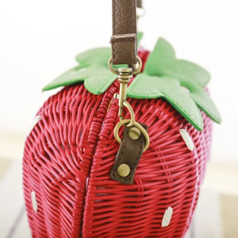 Women Straw Bags Female Summer Beach Shoulder Bag Lady Strawberry Vintage Rattan Weave Handbag Handmade Portable Bolsa SS3126 (3)
