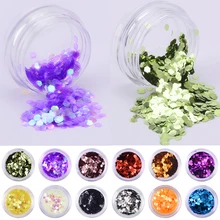 YZWLE, 1 коробка, 3 мм, шестигранные блестки для ногтей, блестки, Типсы, Декор, 12 цветов, украшения для ногтей, аксессуары для маникюра своими руками