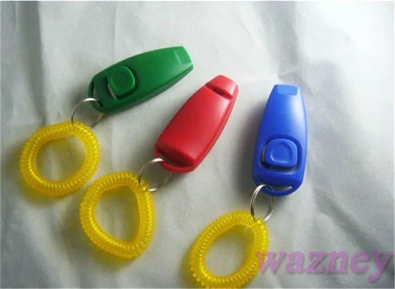 200pcs/lot * Animal PET click trainer Dog Training Clicker & Whistle Combination Trainer repeller Aid