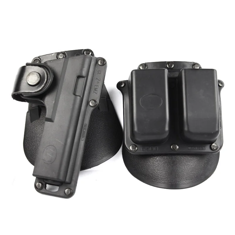 

Tactical Gun Holster GL2-EMZ BRV WP99 RU101 For Glock Double Magazine Handcuffs Holster