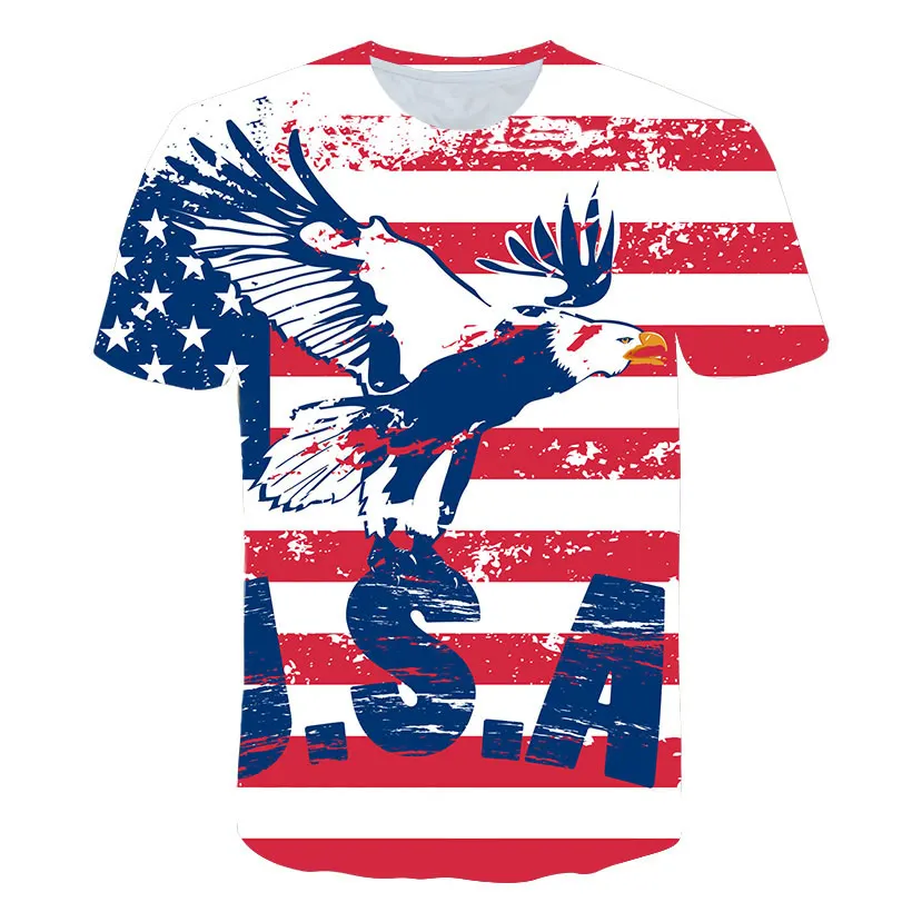 

New USA Flag T-shirt Men / Women Sexy 3d Tshirt Print Striped American Flag Men T-shirt Summer Tops Tees