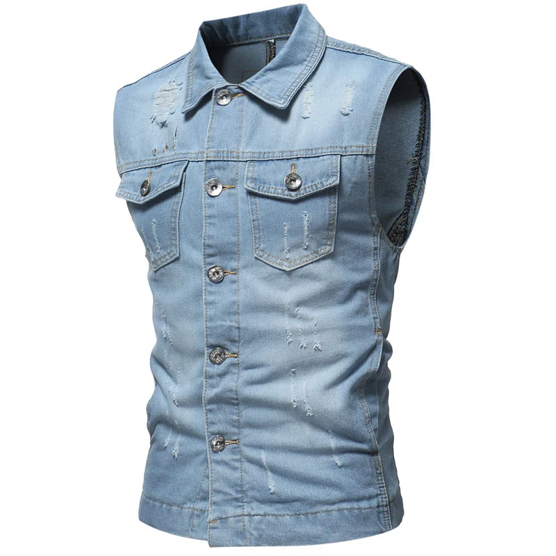 denim suit vest